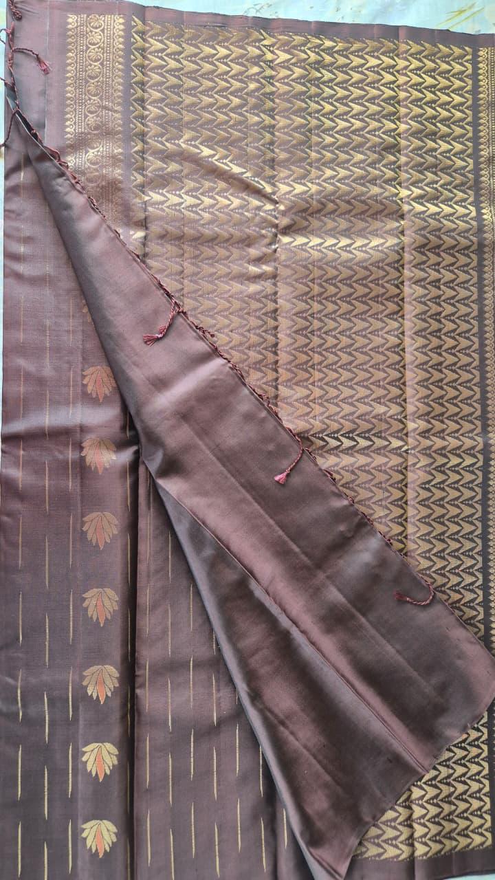 brown pure silk